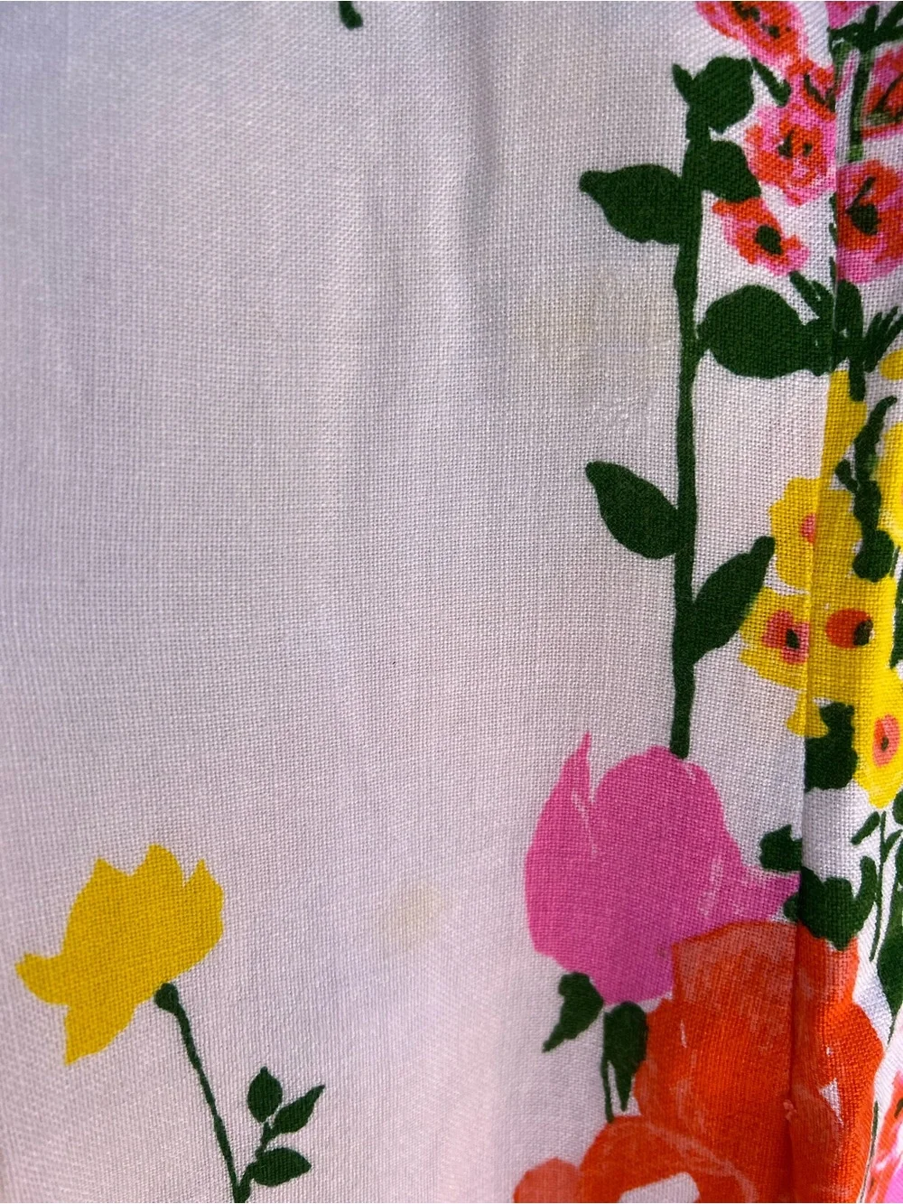 Vintage Julie Miller Floral Linen Sheath Dress